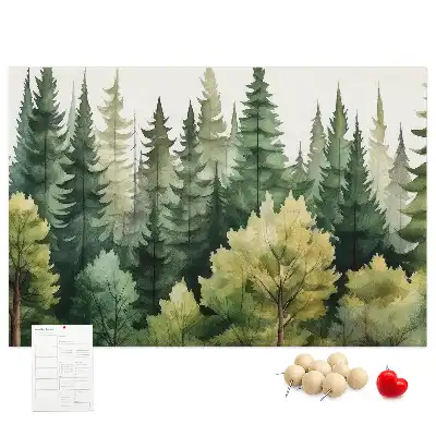 Memobord van kurk Landschap bos
