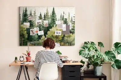 Memobord van kurk Landschap bos