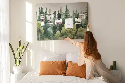 Memobord van kurk Landschap bos