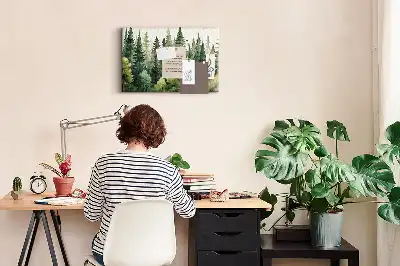 Memobord van kurk Landschap bos