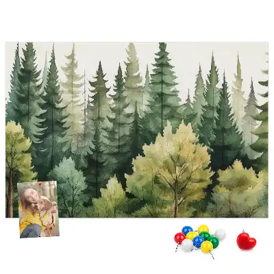 Memobord van kurk Landschap bos
