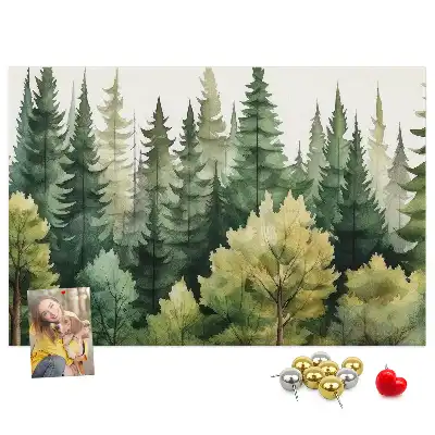 Memobord van kurk Landschap bos
