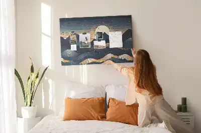 Memobord van kurk Zonsondergang landschap