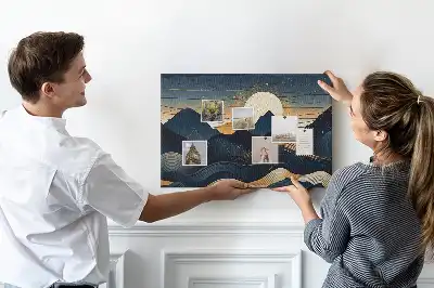 Memobord van kurk Zonsondergang landschap