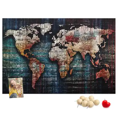 Memobord van kurk Lineaire kaart