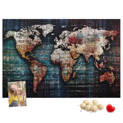 Memobord van kurk Lineaire kaart