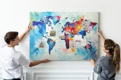 Memobord van kurk Geschilderde kaart