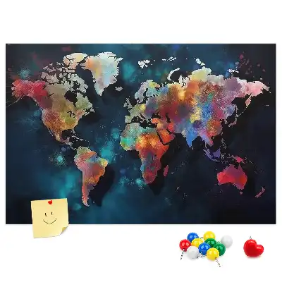 Kurk prikbord met abstracte kaart