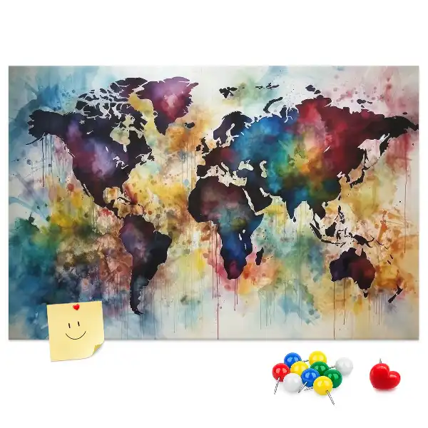 Memobord van kurk Aquarelkaart