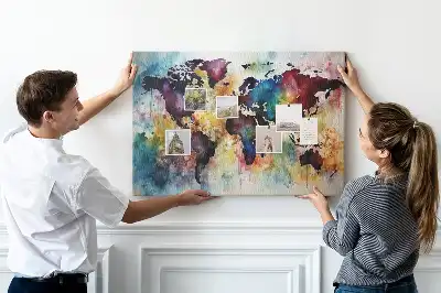 Memobord van kurk Aquarelkaart