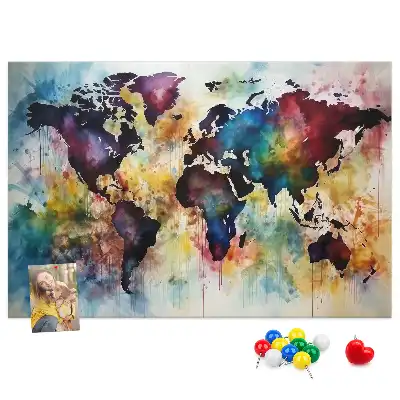 Memobord van kurk Aquarelkaart