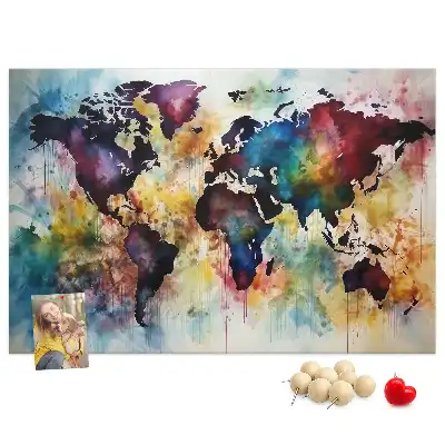 Memobord van kurk Aquarelkaart