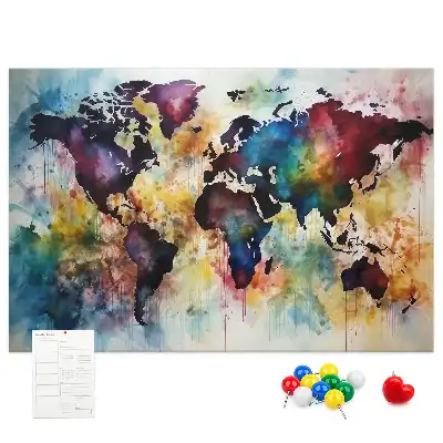 Memobord van kurk Aquarelkaart