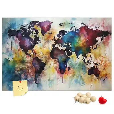 Memobord van kurk Aquarelkaart