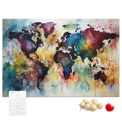 Memobord van kurk Aquarelkaart