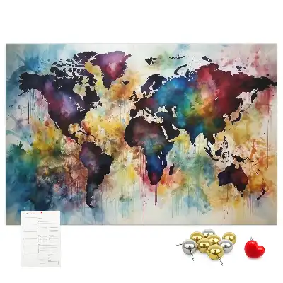 Memobord van kurk Aquarelkaart