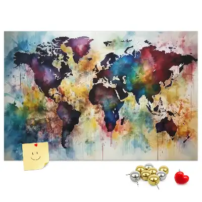 Memobord van kurk Aquarelkaart