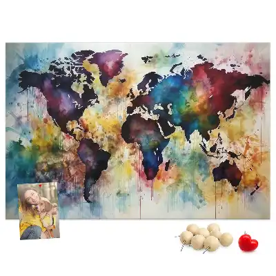Memobord van kurk Aquarelkaart