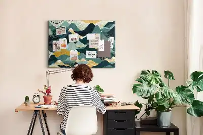 Kurk prikbord Illustratieve bergen