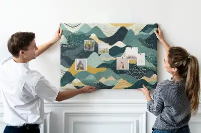 Kurk prikbord Illustratieve bergen