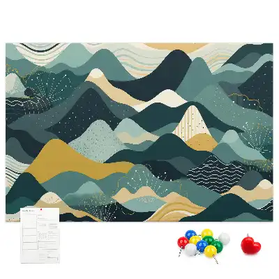 Kurk prikbord Illustratieve bergen