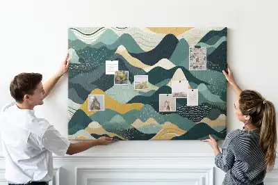 Kurk prikbord Illustratieve bergen