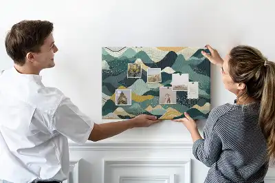 Kurk prikbord Illustratieve bergen