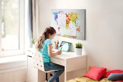 Memobord van kurk Pastel geschilderde kaart