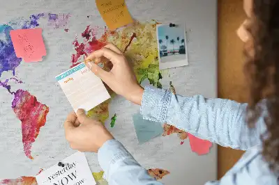 Memobord van kurk Pastel geschilderde kaart