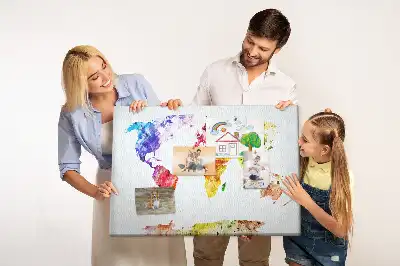 Memobord van kurk Pastel geschilderde kaart