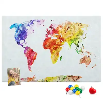 Memobord van kurk Pastel geschilderde kaart
