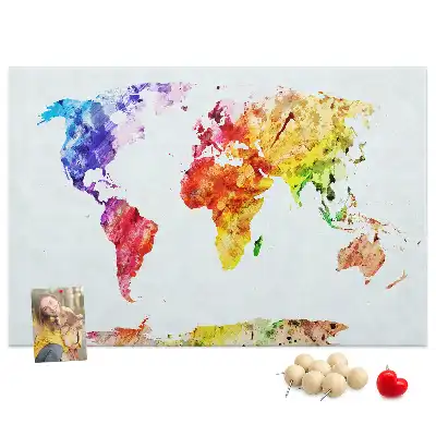 Memobord van kurk Pastel geschilderde kaart