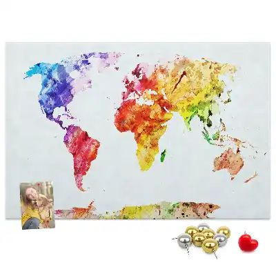 Memobord van kurk Pastel geschilderde kaart