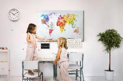 Memobord van kurk Pastel geschilderde kaart