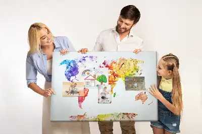 Memobord van kurk Pastel geschilderde kaart
