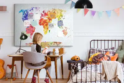 Memobord van kurk Pastel geschilderde kaart