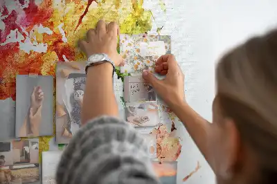 Memobord van kurk Pastel geschilderde kaart