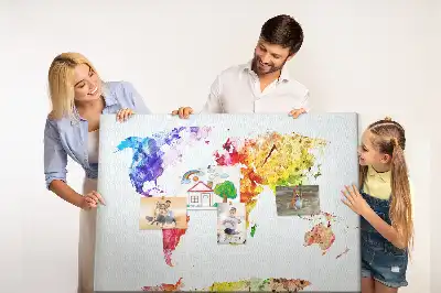 Memobord van kurk Pastel geschilderde kaart