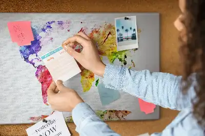 Memobord van kurk Pastel geschilderde kaart