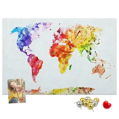 Memobord van kurk Pastel geschilderde kaart
