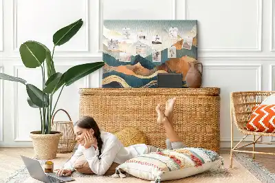 Memobord van kurk Bergen landschap