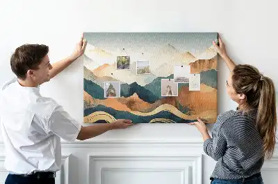 Memobord van kurk Bergen landschap