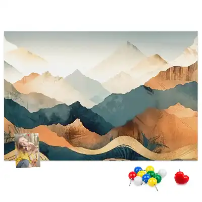 Memobord van kurk Bergen landschap