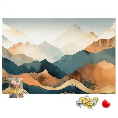 Memobord van kurk Bergen landschap