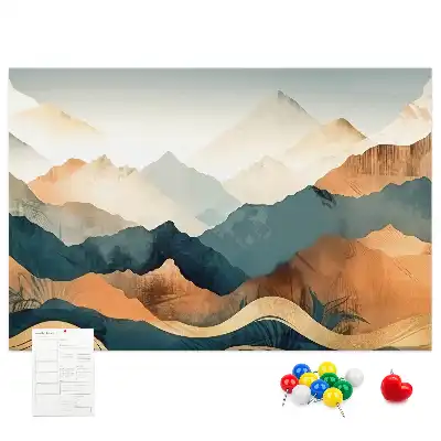 Memobord van kurk Bergen landschap