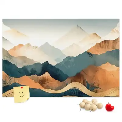 Memobord van kurk Bergen landschap