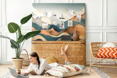 Memobord van kurk Bergen landschap