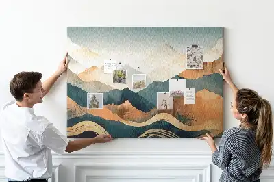 Memobord van kurk Bergen landschap
