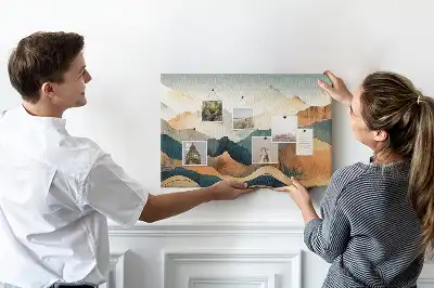 Memobord van kurk Bergen landschap