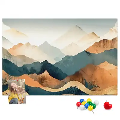 Memobord van kurk Bergen landschap